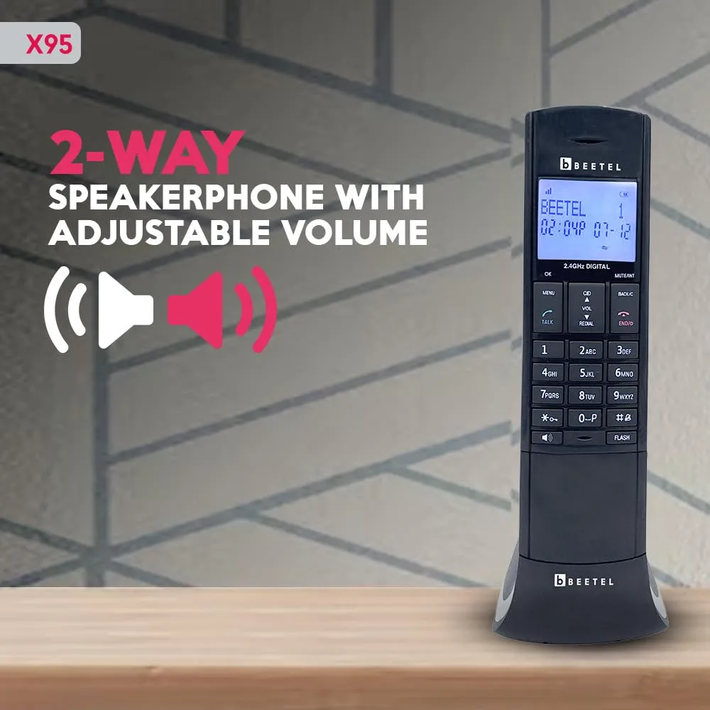 Beetel Wireless Telephone Set X95 (Black/Grey) view 3